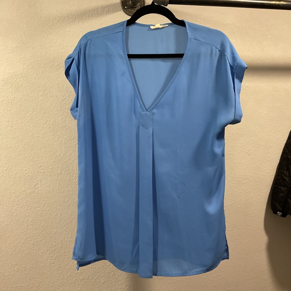 Pleione V-Neck Blue Blouse